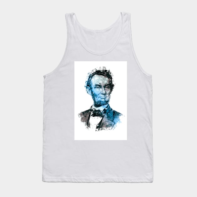 Abraham Lincoln the 16th American President Watercolor Portrait Tank Top by Naumovski